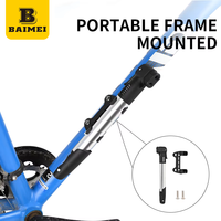 Pompe à vélo manuelle BAIMEI haute pression 80-130 PSI en alliage d'aluminium - Pompe à vélo portable mini imperméable et durable