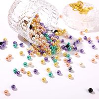 Lot de 750 perles en résine plastique colorées imitation perle à trou droit, 24 compartiments, pour matériaux de perlage DIY et accessoires de bijoux, en coffret