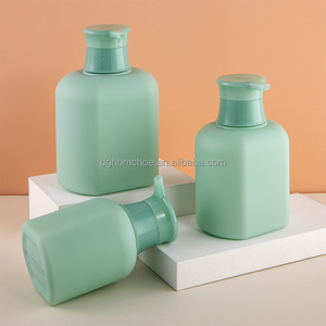 Bouteilles de pompe à lotion plates personnalisées vides de 300 ml, 500 ml, 750 ml en HDPE vert spécial, bouteille écologique carrée pour shampooing et revitalisant - Product Image 4