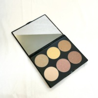 Palette de poudre illuminatrice pressée à haute pigmentation personnalisée OEM, 6 couleurs, imperméable, longue durée, visage, marque privée, vente en gros de maquillage