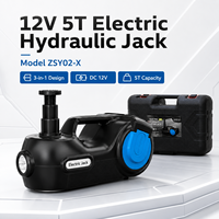 Cric hydraulique électrique 5 tonnes 12V DC multifonctionnel pour SUV, avec compresseur d'air pour pneus et écran LCD numérique