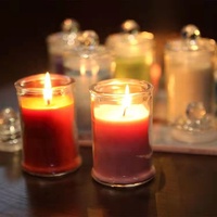 Toples kaca berwarna tahan lama lilin kedelai Romantis Dalam persediaan