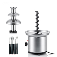 Fontaine à chocolat électrique RAF R.0009, 40W à 46W, tour à 3 niveaux en acier inoxydable, capacité de 1000g pour servir des desserts lors de fêtes