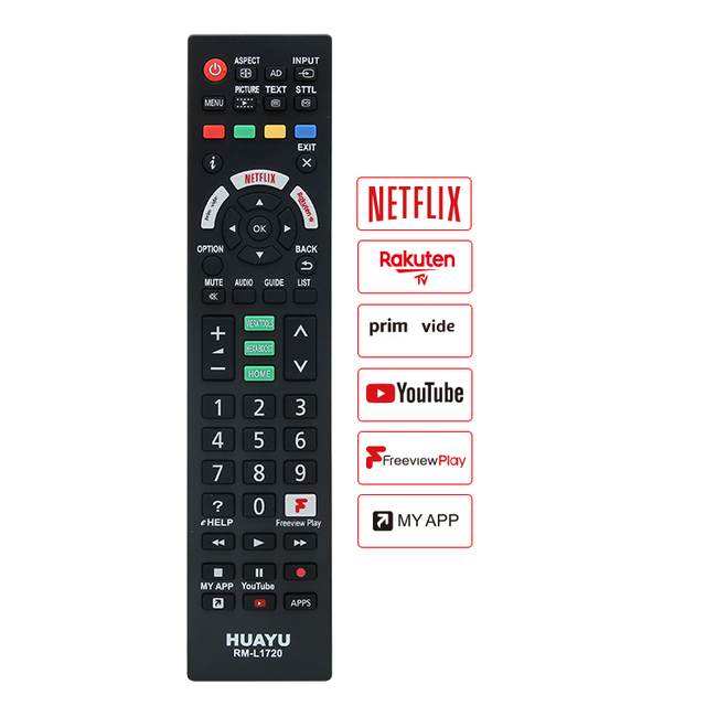 HUAYU RM-L1720 Universal Series Remote Control for Panasonic Smart TV LED LCD Replacement