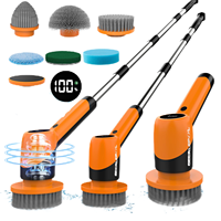 Brosse de Nettoyage Électrique Rotative Sans Fil Étanche avec 7 Têtes de Brosse Interchangeables pour Baignoire, Carrelage et Sol