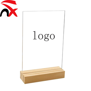 Base de Madera para Letreros Acrílicos, Soporte en Forma de T, Exhibidor de Escritorio en Plástico para Decoración de Bodas, Restaurantes y Fiestas, Venta al Por Mayor - Product Image 1