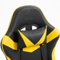 Chaise de jeu Esports en cuir PU ergonomique avec dossier haut, appui-tête, support lombaire, pivotant à 360 degrés, repose-pieds, OEM, LED RGB