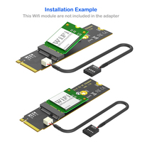 Tarjeta Adaptadora WiFi M.2 NGFF Key-M a E/A+E, Interfaz PCIe, PCB FR4 Negra, Duradera, AX200, en Stock