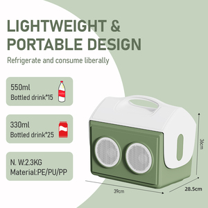 14L lon thùng nhựa cách điện hộp mát Dã Ngoại Du Lịch Ngoài Trời Ice Cooler Box với loa Lều tuyết Cooler - Product Image 5