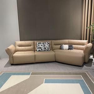 Muebles de Sala de Estar Modulares de Cuero Genuino de Estilo Europeo Moderno, Sofá de Cuero y Madera de Lujo - Product Image 2