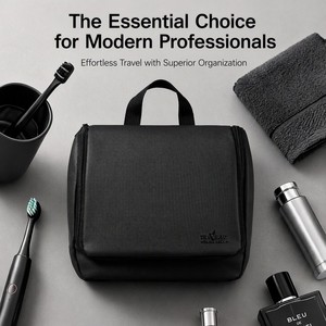 Organisateur <span class=keywords><strong>de</strong></span> voyage tout-en-un grande capacité avec miroir intégré, trousse <span class=keywords><strong>de</strong></span> toilette imperméable en polyester pour hommes et femmes - Product Image 2