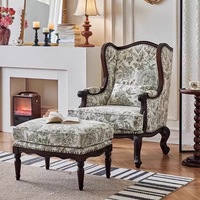 Fauteuil en bois massif de style vintage américain, canapé une place pour petit espace, chaise de luxe décontractée de style nordique