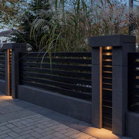 Clôture verticale en aluminium durable et antirouille, clôture de jardin moderne pour l'intimité, clôture en métal facile à assembler pour les résidences