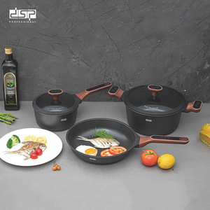 Juego de Utensilios de Cocina Dsp de 3 Piezas, Sartén Antiadherente Negra, Olla para Leche, Olla para Sopa, Estilo Minimalista, Apto para Horno, Solo Lavar a Mano - Product Image 1
