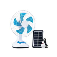 Ventilateur de table 12 pouces 15W rechargeable à commande numérique, ventilateur solaire avec chargeur USB pour téléphone et veilleuse, pour extérieur, maison et jardin