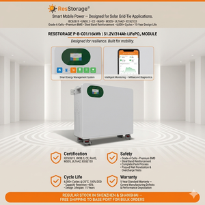 Batterie de stockage domestique LiFePO4 51,2 V 16,08 kWh 314 Ah murale pour énergie solaire avec certifications CE IEC62619 UN38.3 - Product Image 1