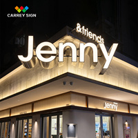 Enseignes commerciales LED personnalisées CARREY pour extérieur, enseignes lumineuses en lettres acryliques rétroéclairées pour devanture de café, enseigne lumineuse
