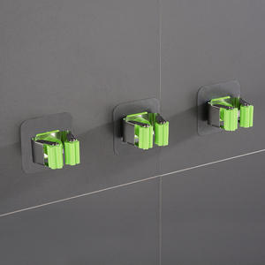 Soporte de montaje en pared DS2779 para el hogar, ganchos de tela para trapear, colgador de escoba autoadhesivo, soporte de escoba y fregona de acero inoxidable - Product Image 2