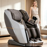 Fauteuil de massage électrique inclinable en cuir de qualité supérieure pour usage domestique, avec airbag et fonction zéro gravité pour le corps entier