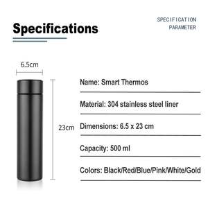 Botella de Vacío Inteligente SmartTemp LED Touch de Acero Inoxidable 304 con Aislamiento Térmico de 6-12 Horas, Pantalla de Temperatura Inteligente y Batería - Product Image 4