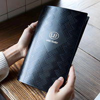 Porte-menus en similicuir double pli avec logo personnalisé estampé à chaud, luxueux, adapté aux restaurants, supports de menus en cuir