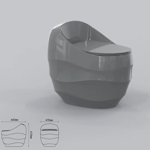 New Arrival thiết bị vệ sinh đầy màu sắc hình dạng trứng tầng gắn WC phòng tắm commode gốm một mảnh màu nhà vệ sinh - Product Image 5