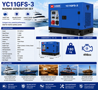 Groupe électrogène diesel silencieux SCDC Yuchai YC11GFS-3 11 kW monocylindre refroidi par air, démarrage électrique, alimentation de secours pour la construction