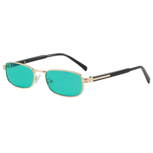 Gafas de Sol Metálicas de Alta Calidad, Montura Dorada, Rectangulares, Estilo Moderno, Lentes de PC con Protección UV400 Anti-Reflejante, para Hombre y Mujer - Product Image 2