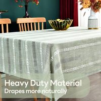 Nappe rectangulaire imperméable, nappes non froissées en tissu lavable pour salle à manger/fête/extérieur