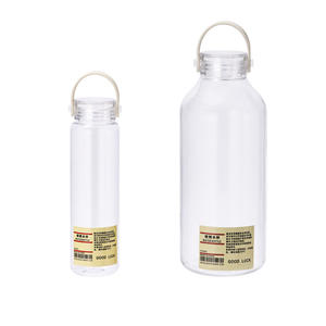 Botella de agua transparente Good Luck de 1 litro, doble capacidad, portátil, deportiva, para uso diario. - Product Image 2