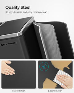 <span class=keywords><strong>SONGMICS</strong></span> <span class=keywords><strong>Poubelle</strong></span> à pédale à 3 compartiments avec couvercles à fermeture en douceur <span class=keywords><strong>Poubelle</strong></span> rectangulaire en acier inoxydable Grande <span class=keywords><strong>poubelle</strong></span> de recyclage <span class=keywords><strong>Poubelle</strong></span> - Product Image 4