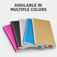 Batterie externe mince 5000 mAh en gros, mini chargeur portable en métal partagé avec logo personnalisé pour cadeaux d'entreprise
