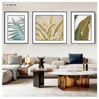 Vente en gros de plantes à feuilles dorées de haute qualité pour la décoration intérieure. Tableau mural en cuir imprimé UV.
