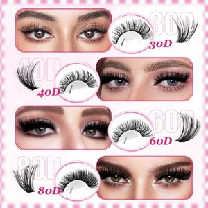 Libro de Pestañas Postizas DIY al por Mayor, Extensiones de Pestañas en Racimo de Volumen Individual, Libro de Pestañas en Racimo 40D 80D con 36 Racimos - Product Image 2