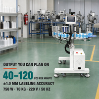 Machine d'étiquetage latérale entièrement automatique professionnelle en acier inoxydable et verre pour bouteilles, bocaux, cartons - Multifonctionnelle
