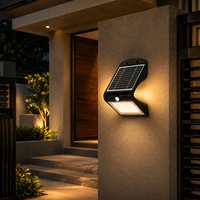 Lampe murale solaire extérieure pour maison, jardin, clôture et entrée, 4W 500LM, détecteur de mouvement, double éclairage