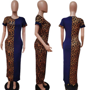 Abbigliamento Casual da <span class=keywords><strong>Donna</strong></span> Primavera Estate 2024, <span class=keywords><strong>Vestito</strong></span> alla Moda con Stampa Leopardata, Abito Lungo - Product Image 5