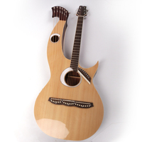 Electric Acoustic Harp Guitar with EQ, Double Neck