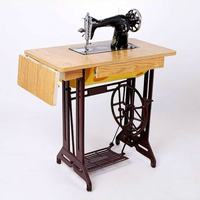 Machine à coudre domestique manuelle à pédale, robuste, à point de chaînette, avec roulement métallique, de style ancien, portable, pour usage domestique, neuve