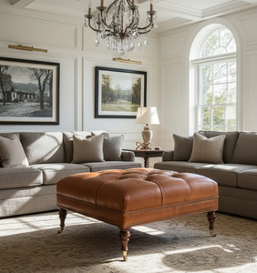 Pouf carré capitonné de 32 pouces avec rembourrage moelleux, structure en bois robuste et design élégant, parfait pour le salon - Product Image 2