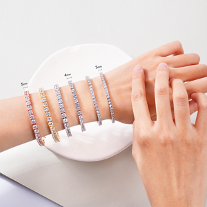 Tennis <strong>Bracelet</strong> 18K Gold Plated S925 Sterling <strong>Silver</strong> Custom Cz Moissanite Lab Grown Diamond Tennis Hand <strong>Bracelet</strong> for Women <strong>Men</strong> - Product Image 3