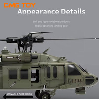 Hélicoptère rc senior UH60 noir 6 axes Gyro 6CH double moteur sans balais hélicoptère rc avion pour professionnels