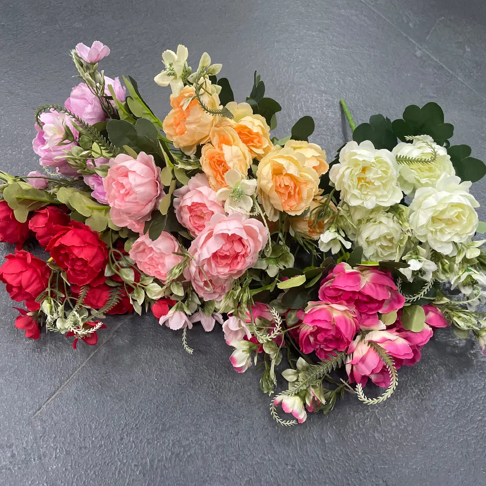 2023 new product Artificial Peonies Bunches Silk Peony Bush Fake Flower crafts For Wedding Home Party Hotel Decoration