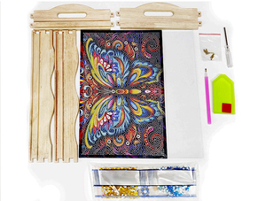 SONGWOO Nuevo Plato de <span class=keywords><strong>Cena</strong></span> Cuadrado de Madera DIY Hecho a Mano con Pegatinas de Animales y Mandalas para <span class=keywords><strong>Pintura</strong></span> de Diamantes - Product Image 6