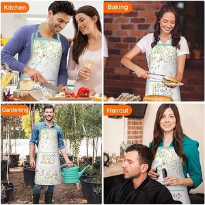 Tabliers de <span class=keywords><strong>cuisine</strong></span> réutilisables pour femmes avec poches, motif floral vintage mignon, tablier de pâtisserie et de <span class=keywords><strong>cuisine</strong></span>, cadeaux pour boulangers - Product Image 6