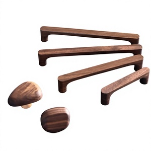 Juego de tiradores y pomos de madera para muebles, diseño moderno, hechos a mano, ligeros, para puertas, decoración de gabinetes de cocina, duraderos, para interiores/exteriores - Product Image 3