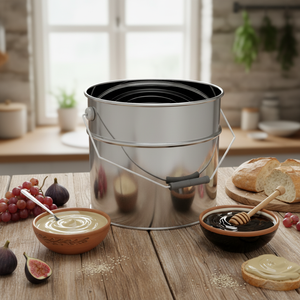 Kontensan L069 Cylinder <b>Tin</b> Can 14 Lt Tahini and Grape Molasses <b>Metal</b> Container 270 X H250 mm - Product Image 3