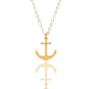 Gold Anchor Necklace Anchor Jewelry 316l Stainless Steel PVD 18k Gold Plated Dainty Sailor Necklace Nautical Anchor Necklace