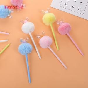 कार्टून <span class=keywords><strong>Pompon</strong></span> पोम कलम स्कूल स्टेशनरी प्यारा बच्चों छात्र गेंडा शराबी गेंद जेल पेन 2660 - Product Image 4