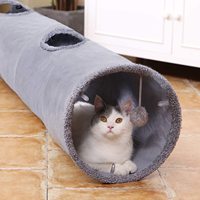ZMaker – Tunnel en daim pliable pour animaux de compagnie, avec balle, pour chat, offre spéciale